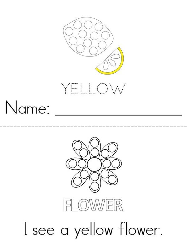 Yellow Dot Painting Mini Book - Sheet 1