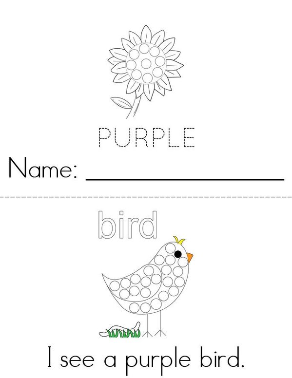 Purple Dot Painting Mini Book - Sheet 1