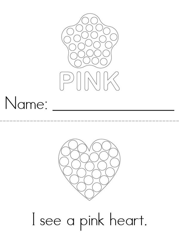Pink Dot Painting Mini Book - Sheet 1