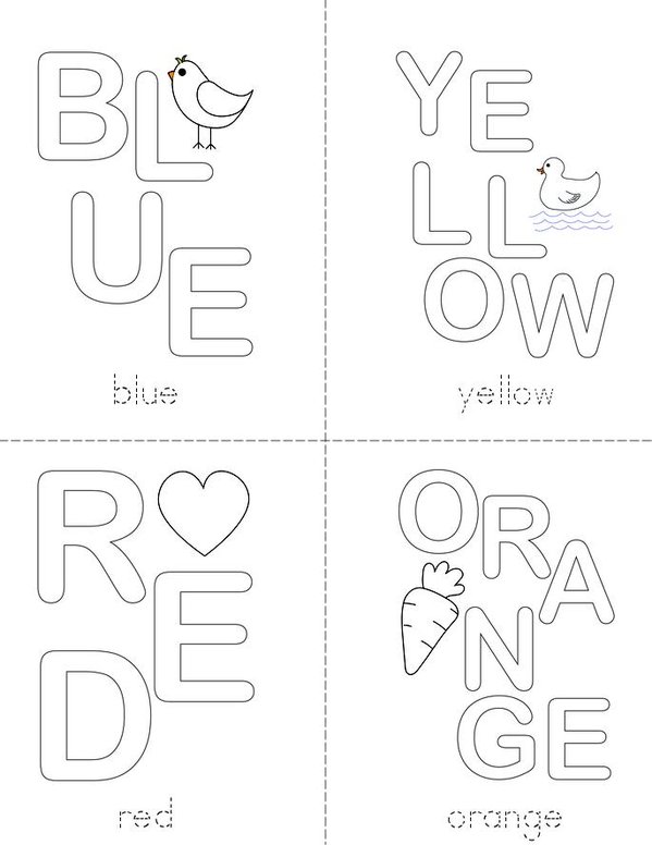 Paint the Color Words Mini Book - Sheet 1