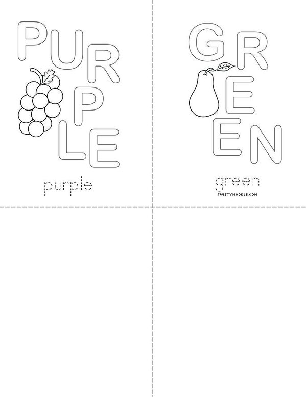 Paint the Color Words Mini Book - Sheet 2