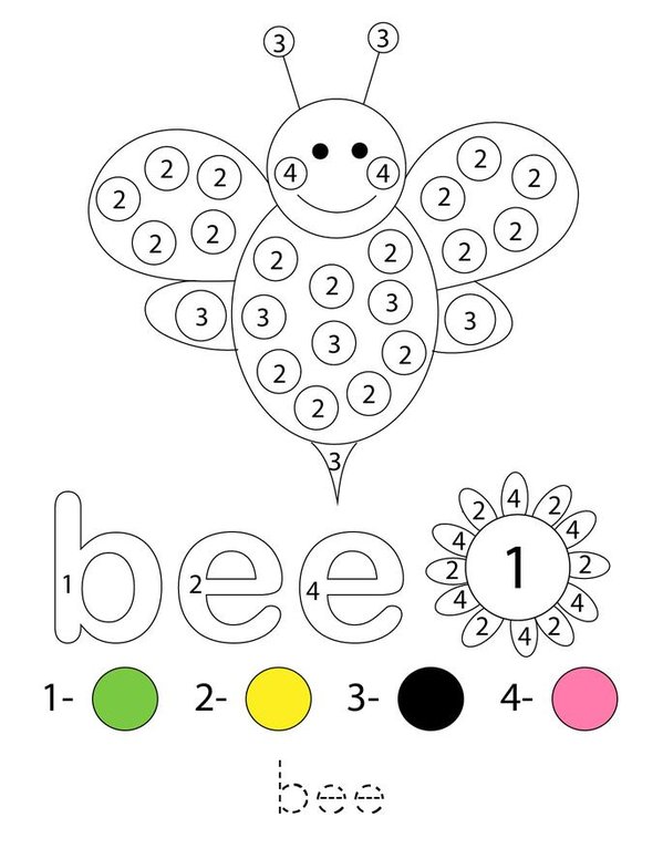 Color by Number Bugs Mini Book - Sheet 2