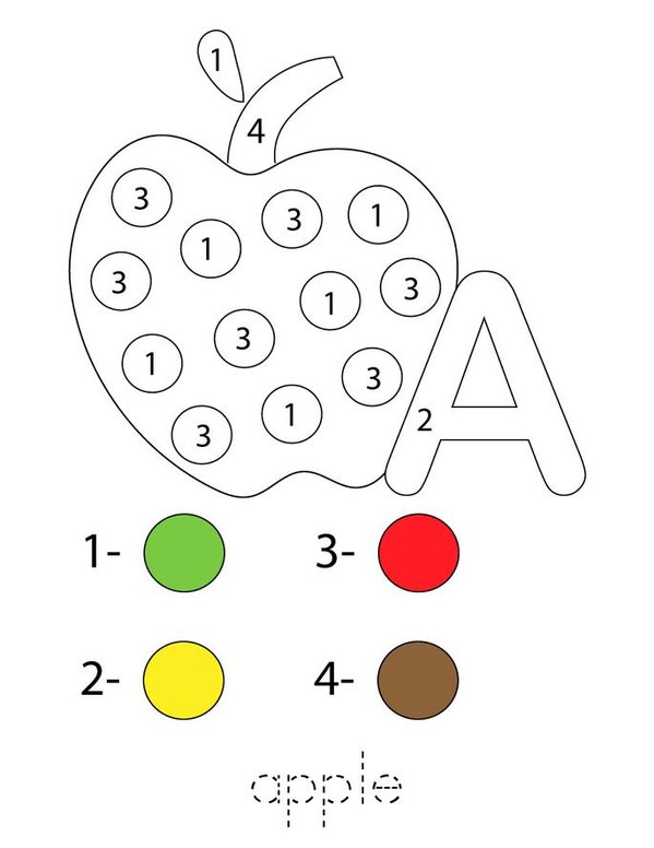 Color by Number Fruit Mini Book - Sheet 1