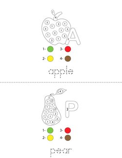 Color by Number Fruit Book