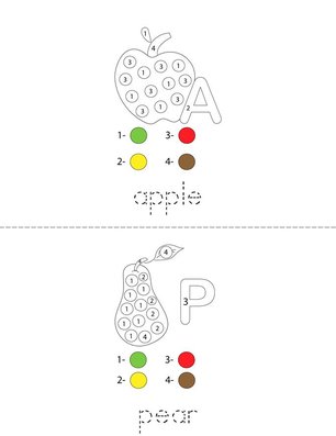 Color by Number Fruit Book