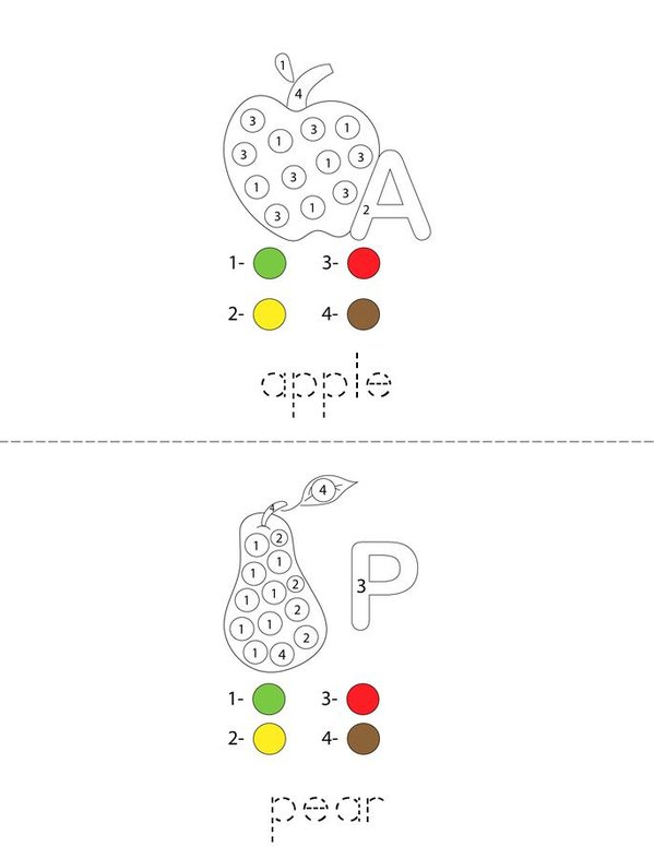 Color by Number Fruit Mini Book - Sheet 1