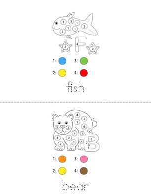 Color by Number Animals Book