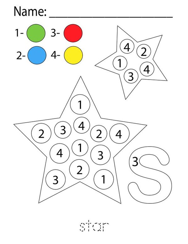 Color by Number Shapes Mini Book - Sheet 1