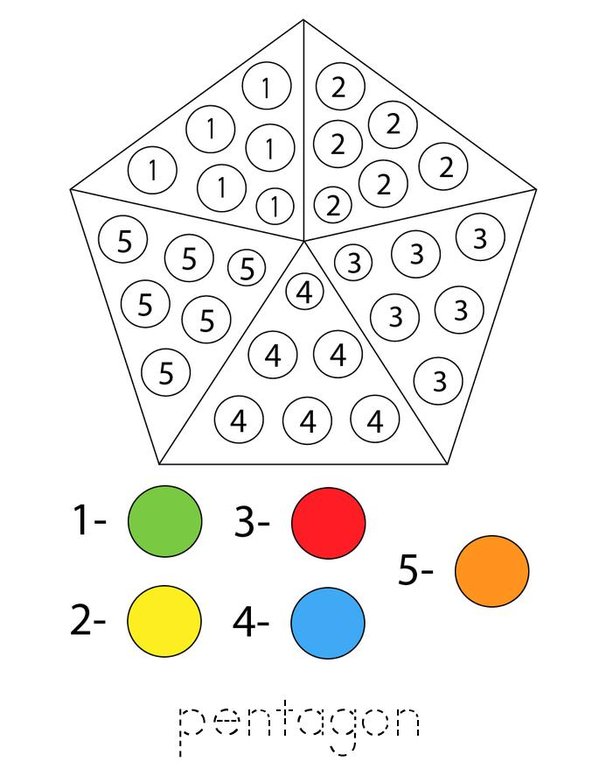 Color by Number Shapes Mini Book - Sheet 2