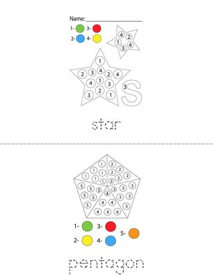 Color by Number Shapes Book