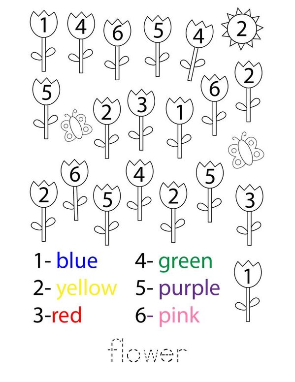 Spring Color By Number Mini Book - Sheet 2