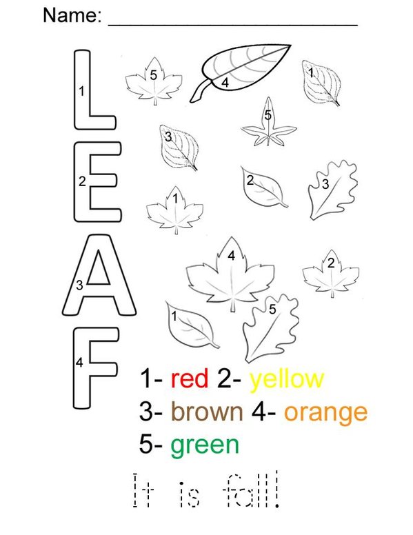 Fall Color By Number Mini Book - Sheet 1