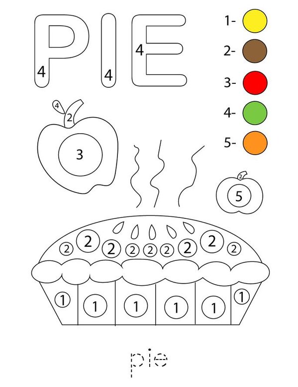 Fall Color By Number Mini Book - Sheet 3