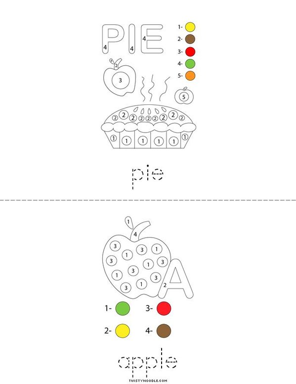Fall Color By Number Mini Book - Sheet 2