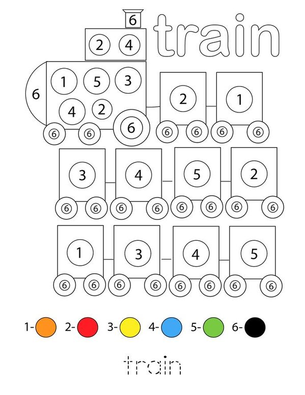 Transportation Color by Number Mini Book - Sheet 3