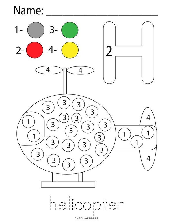Transportation Color by Number Mini Book - Sheet 4
