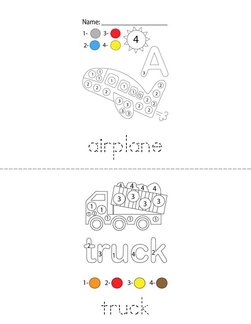 Transportation Color by Number Book