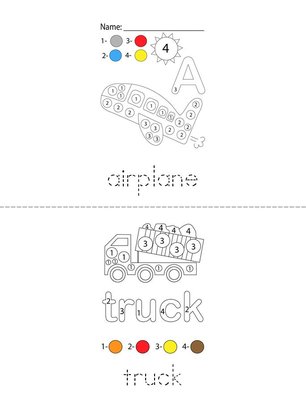Transportation Color by Number Book