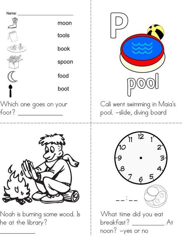 The Digraph oo book  Mini Book - Sheet 1