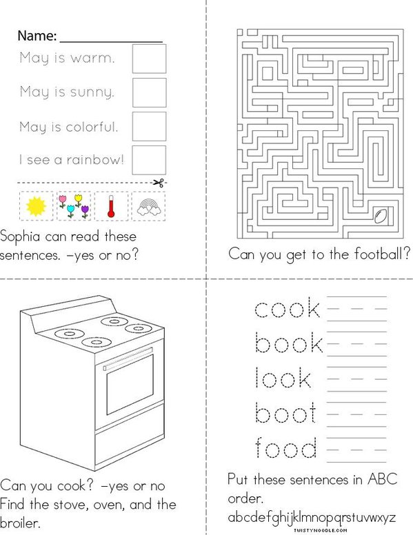 The Digraph oo book  Mini Book - Sheet 2