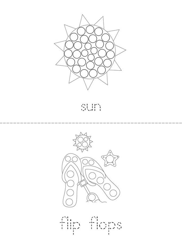 Summer Dot Painting Mini Book - Sheet 1