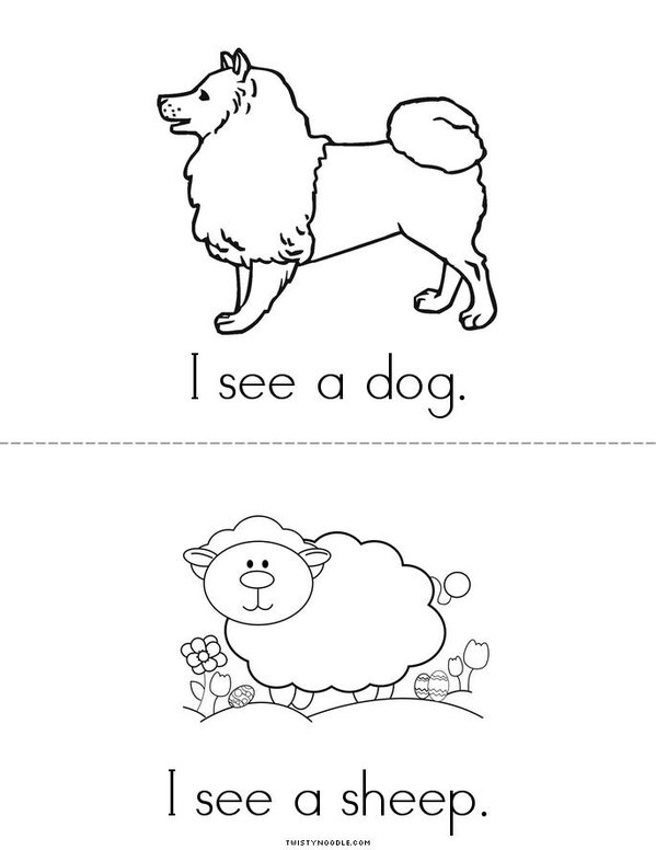 I see (animals) Mini Book - Sheet 2