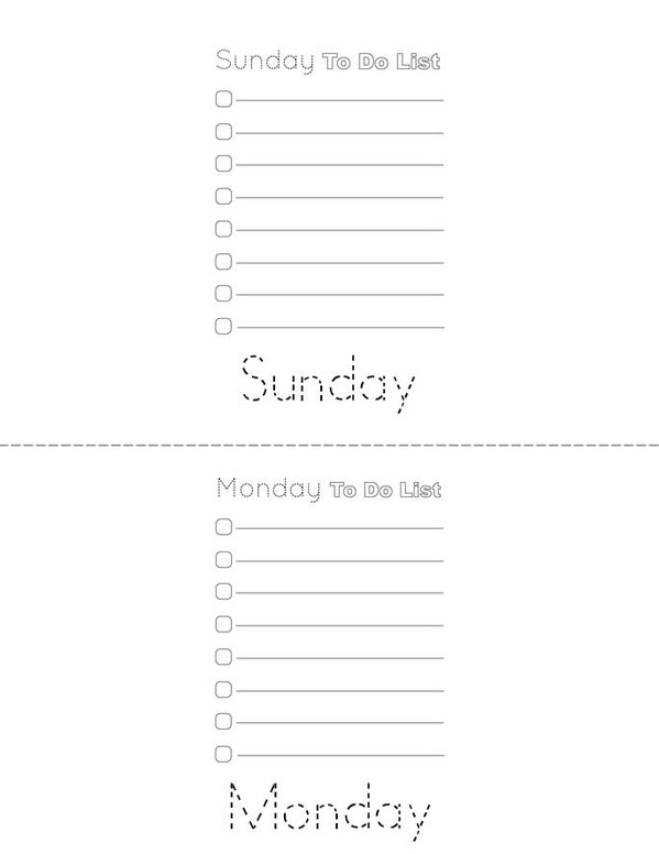 Daily To Do List Mini Book - Sheet 1