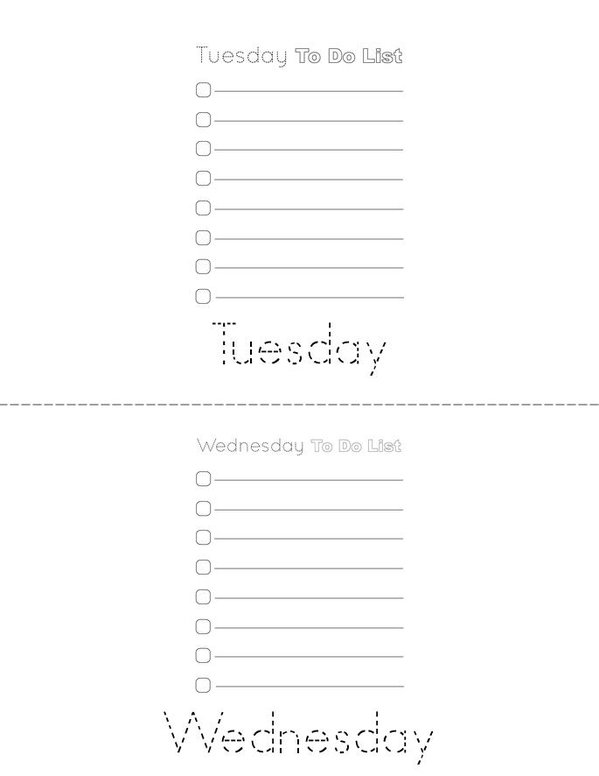 Daily To Do List Mini Book - Sheet 2