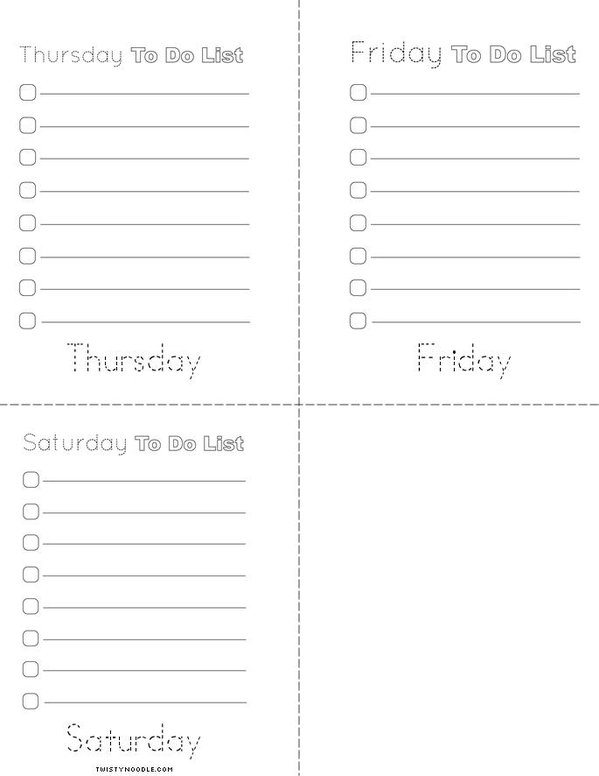 Daily To Do List Mini Book - Sheet 2