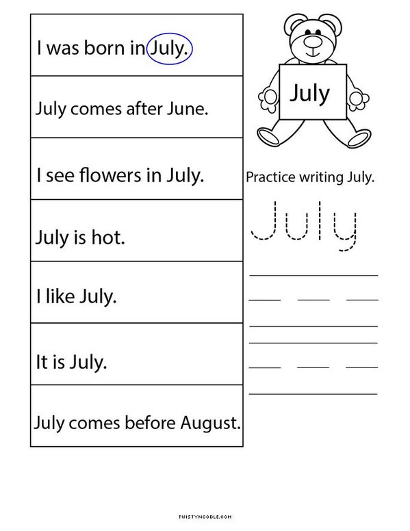 July Activity Mini Book - Sheet 8