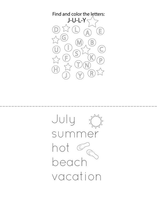 July Activity Mini Book - Sheet 3