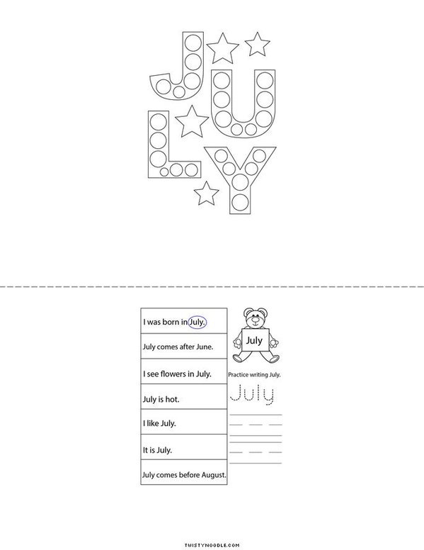July Activity Mini Book - Sheet 4