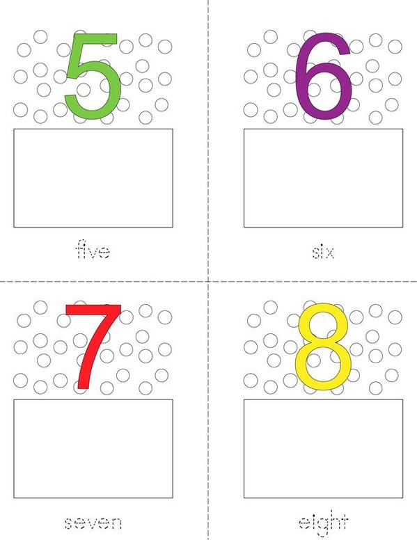 Draw the correct number of dots. Mini Book - Sheet 2