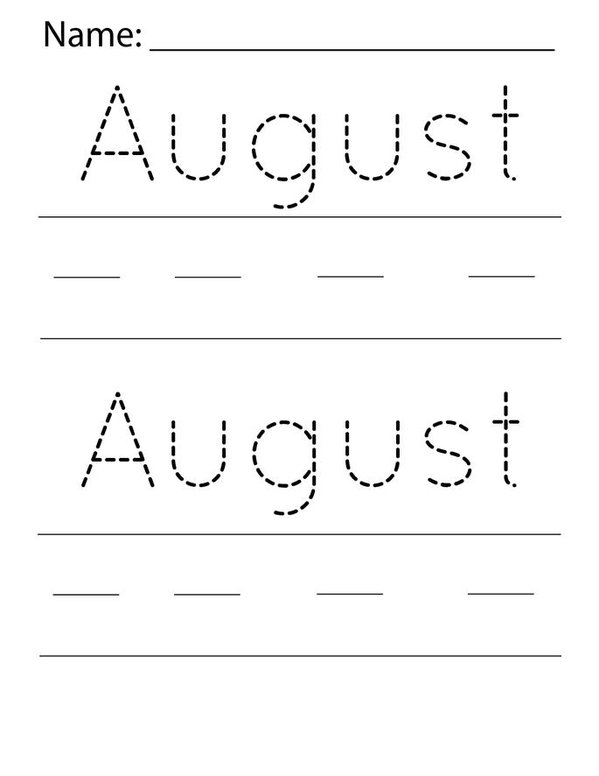 August Activity Book Mini Book - Sheet 1