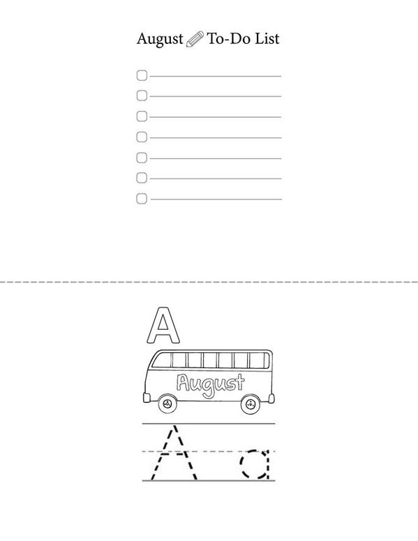 August Activity Book Mini Book - Sheet 2