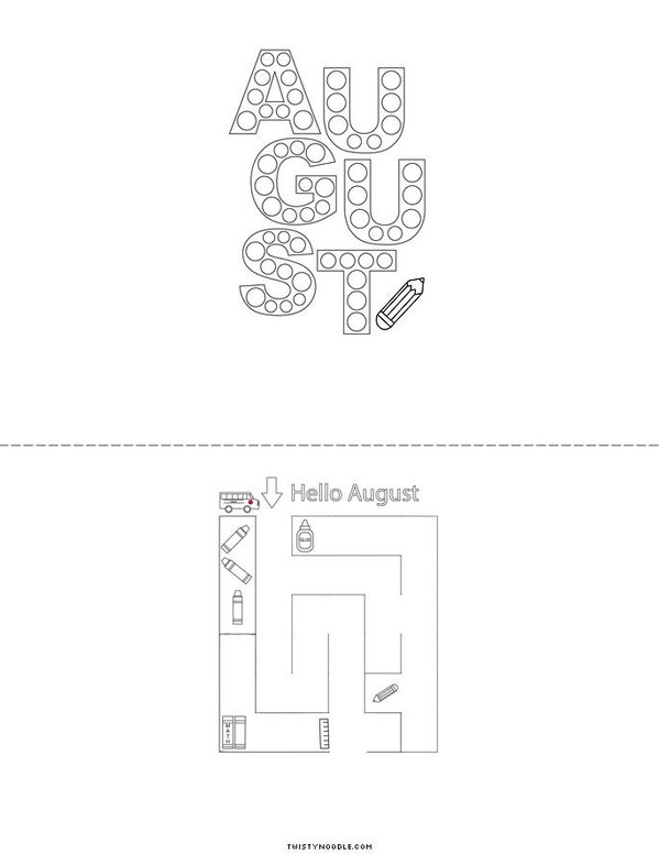 August Activity Book Mini Book - Sheet 4