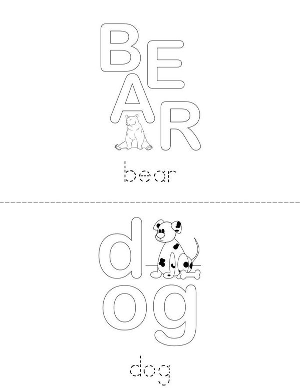 My Animals Mini Book - Sheet 1
