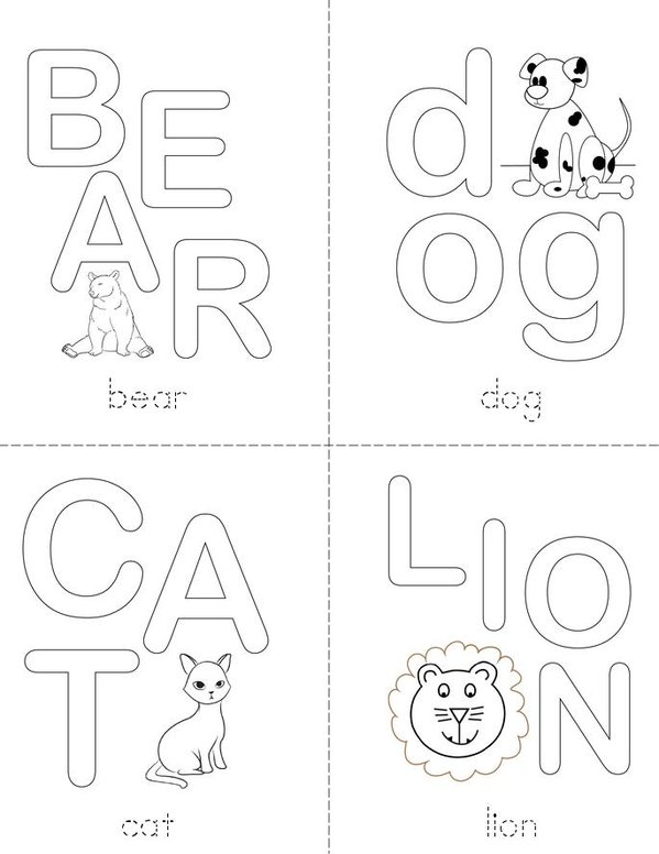 My Animals Mini Book - Sheet 1