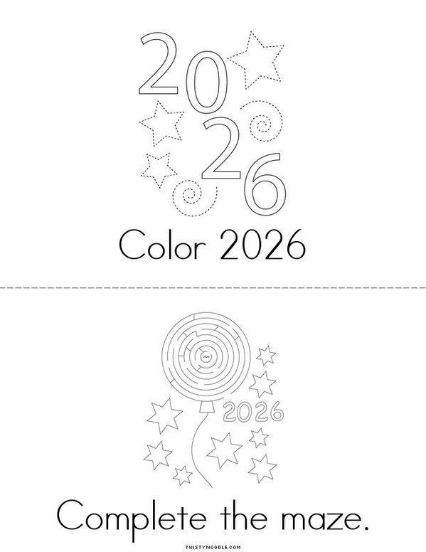New Year Activity Mini Book - Sheet 2