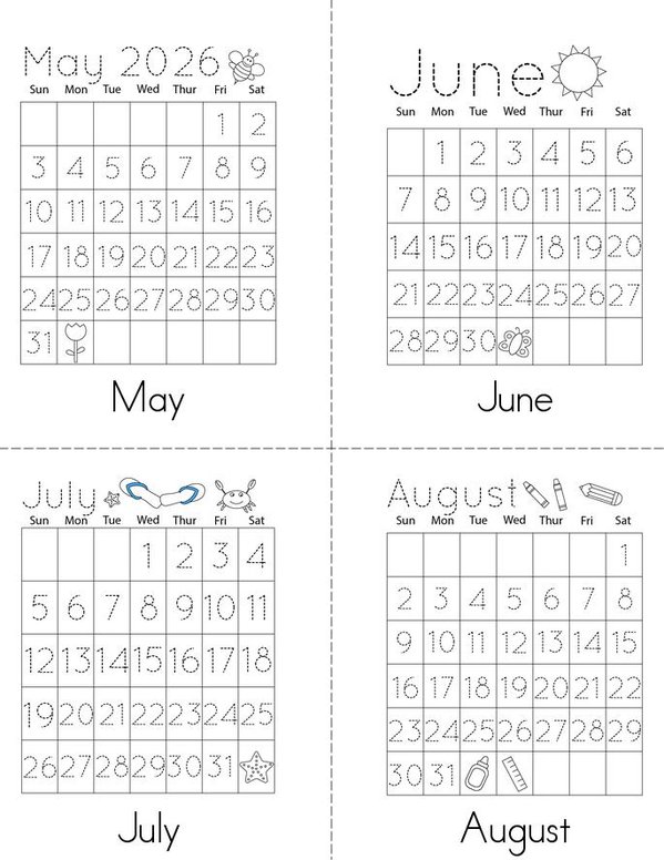 2026 Calendar Mini Book - Sheet 2