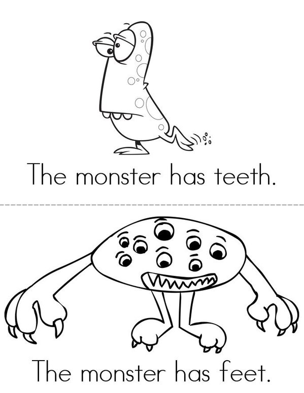 Monsters Mini Book - Sheet 1