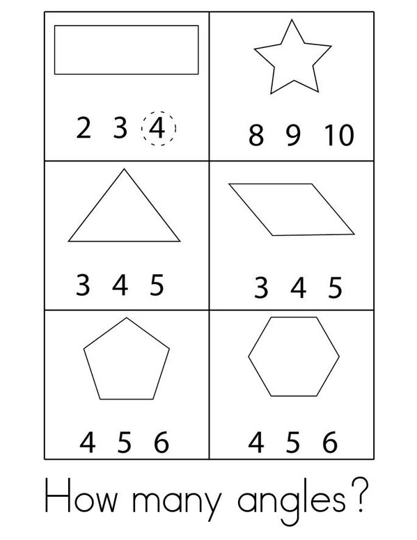 Counting Angles Mini Book - Sheet 1