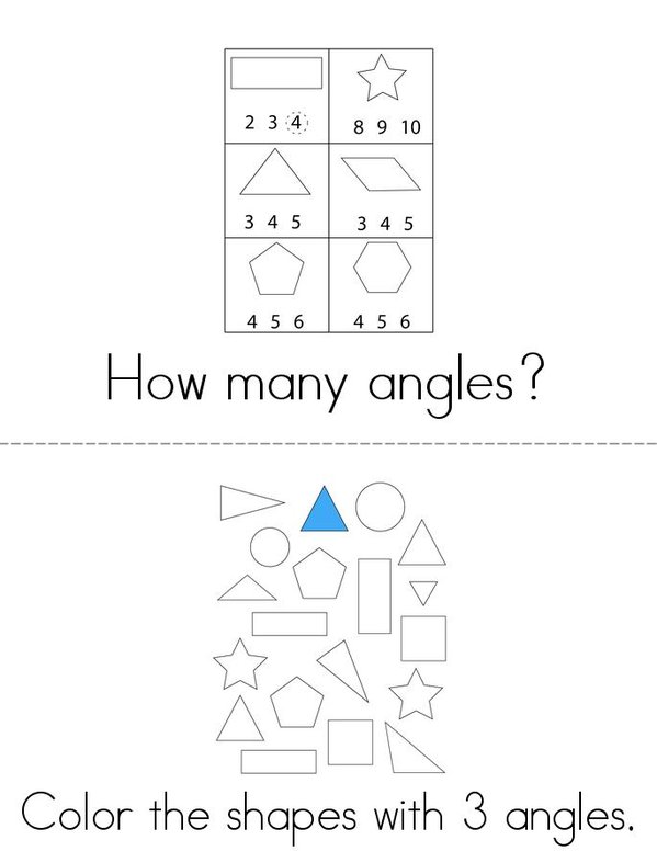 Counting Angles Mini Book - Sheet 1