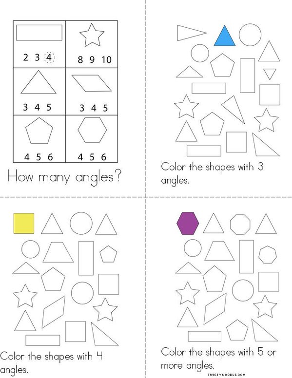 Counting Angles Mini Book