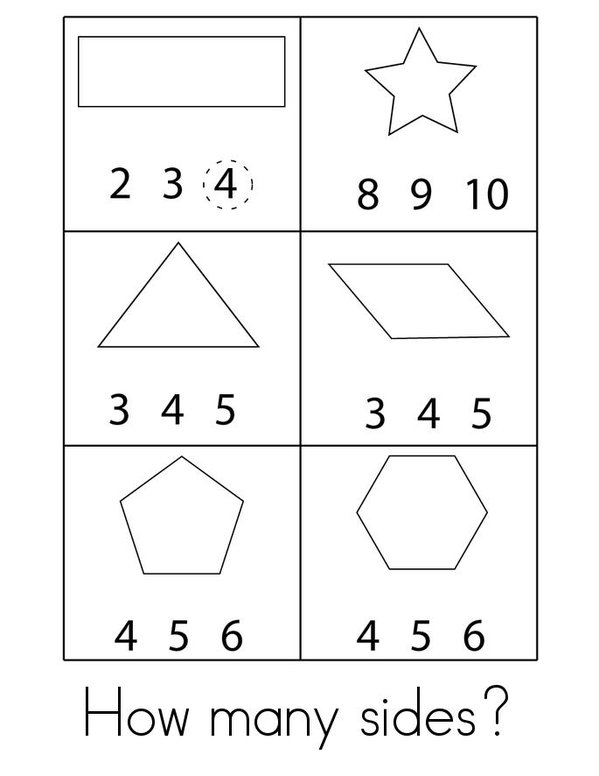 Counting Sides Mini Book - Sheet 1