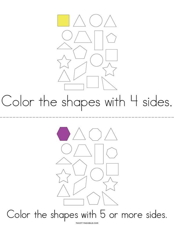 Counting Sides Mini Book - Sheet 2