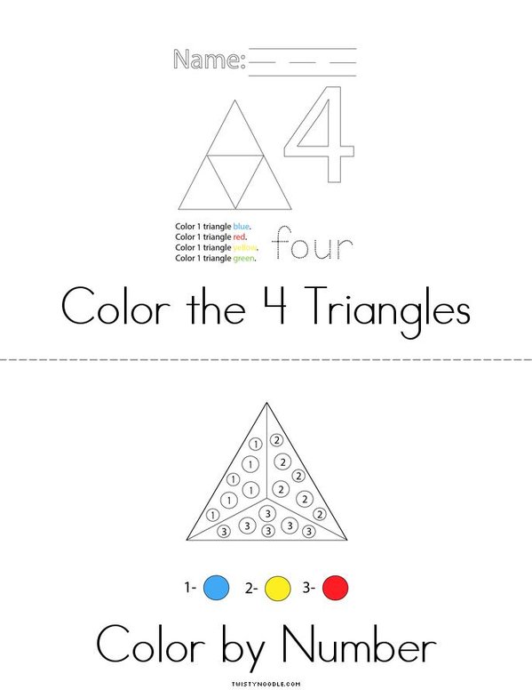 Color the Triangles Mini Book - Sheet 2