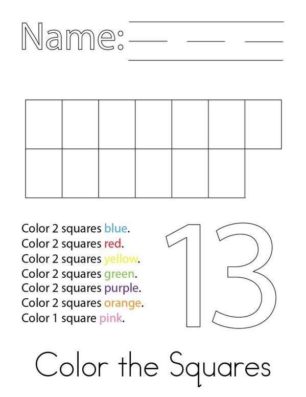 Number 13 Activity Mini Book - Sheet 1