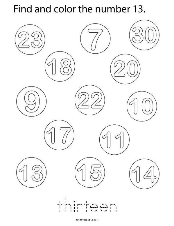 Number 13 Activity Mini Book - Sheet 4