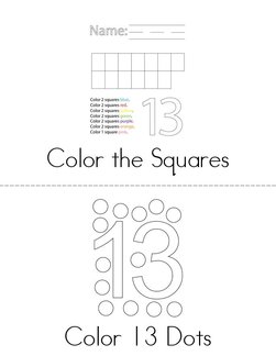 Number 13 Activity Book